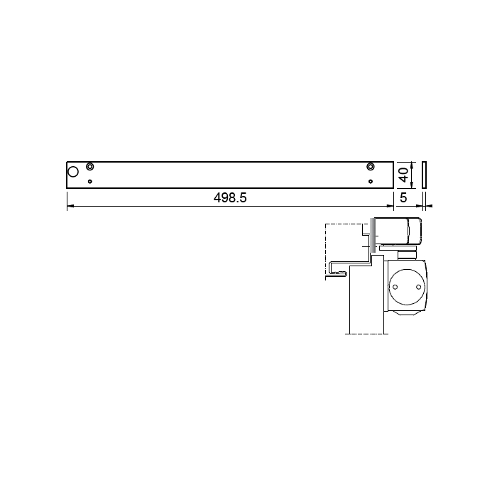 GEZE Montageplatte Gleitschiene TS 5000 L-E