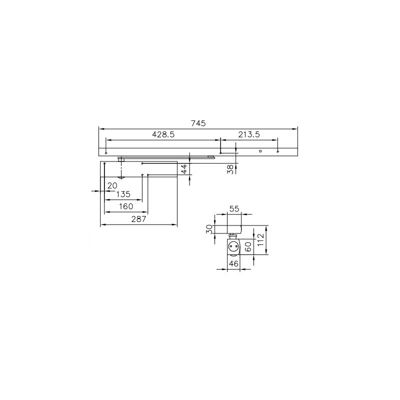 GEZE Obentürschließer-Set TS 5000 R/0