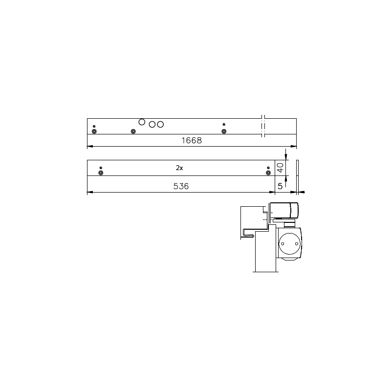 GEZE Montageplatte Gleitschiene TS 5000 R-ISM