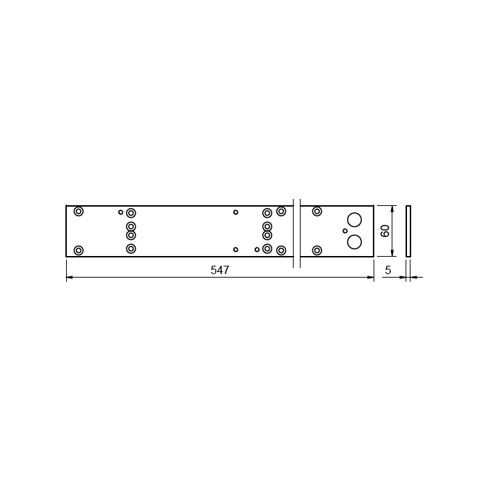 GEZE Montageplatte Gleitschiene TS 5000 und TS 3000 V