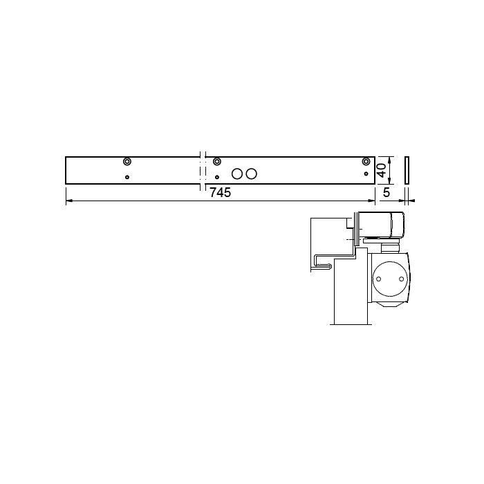 GEZE Montageplatte Gleitschiene TS 5000 L-R und L-RFS